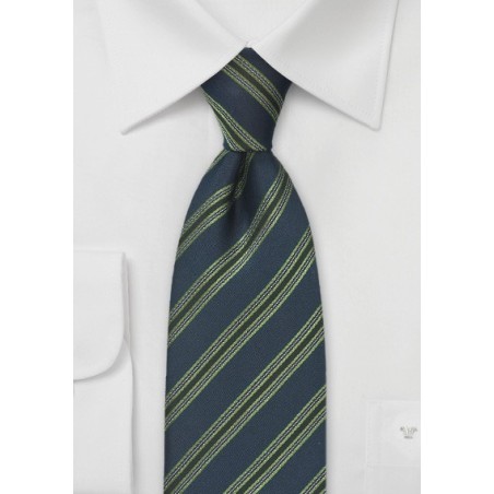 Striped Tie in Navy and Green