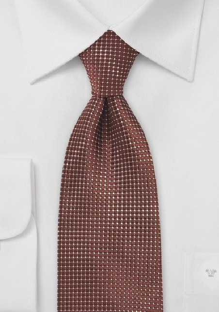 Pin Dot Patterned Tie in Bronze