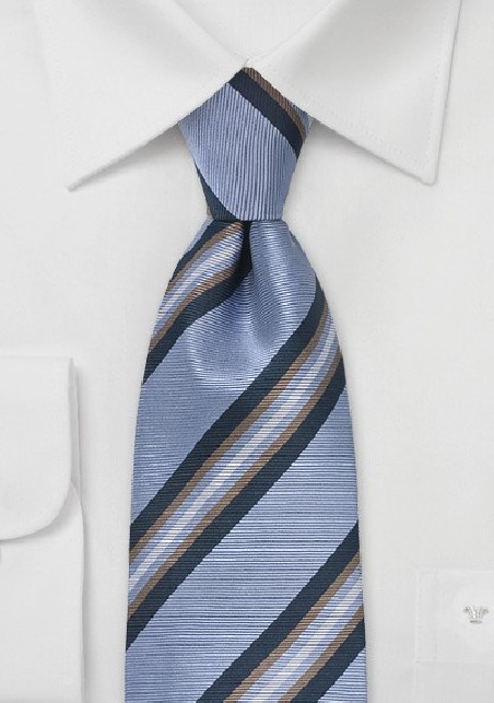Striped Tie in French Blue