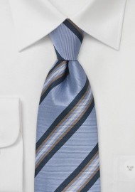 Striped Tie in French Blue