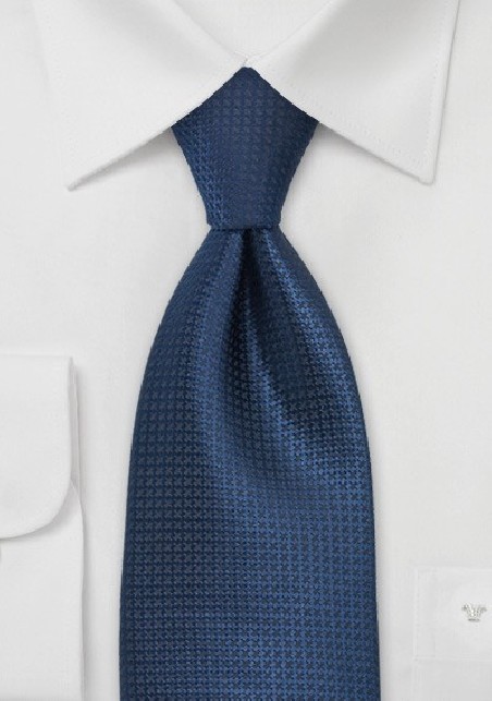 Extra Long Textured Tie in Dark Blue
