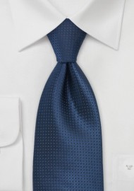 Extra Long Textured Tie in Dark Blue