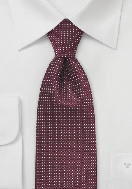 Pin Dot Tie in Deep Merlot