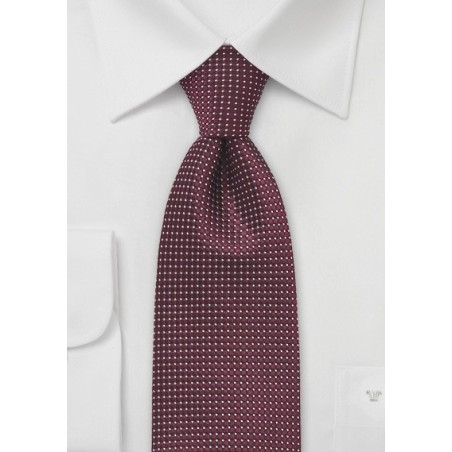 Pin Dot Tie in Deep Merlot