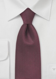 Pin Dot Tie in Deep Merlot