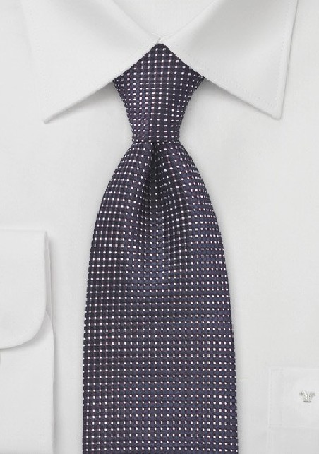 Modern Tie in Midnight Blue and Red