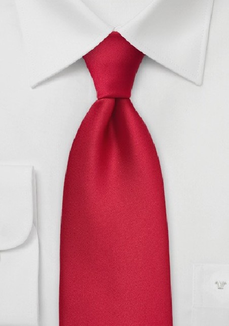Solid Cherry Red Kids Length Tie