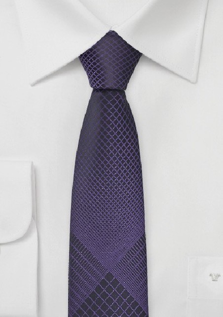 Ultra Slim Tie in Purple and Black