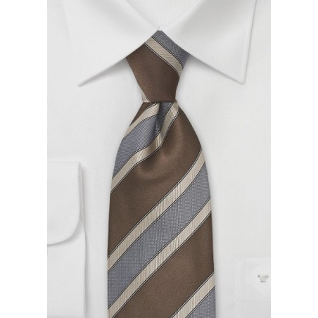 Striped Tie in Cognac