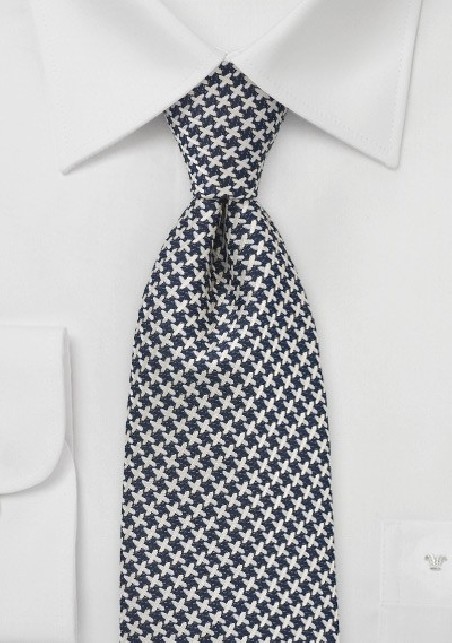 X Patterned Tie in Black and Oatmeal