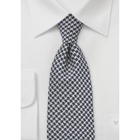 X Patterned Tie in Black and Oatmeal