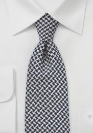X Patterned Tie in Black and Oatmeal