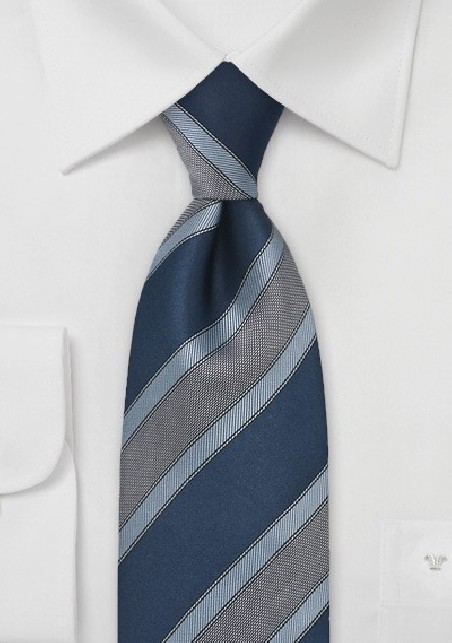 Graphic Tie in Tonal Indigo Blues