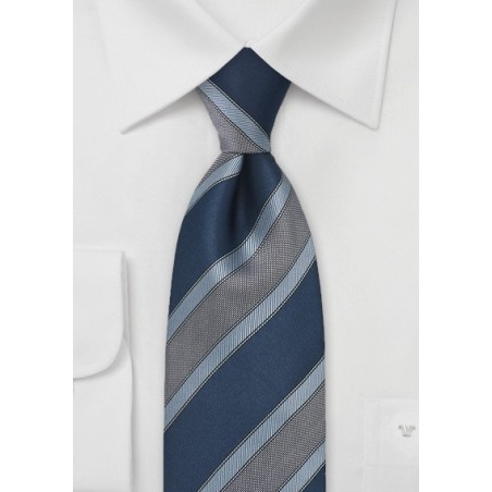 Graphic Tie in Tonal Indigo Blues