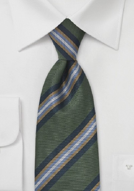 Regimental Tie in Avocado Green