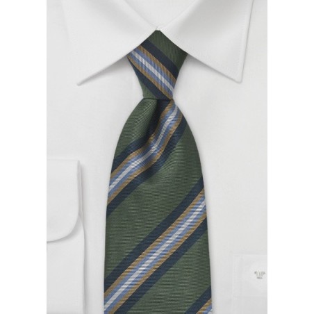 Regimental Tie in Avocado Green