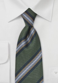 Regimental Tie in Avocado Green