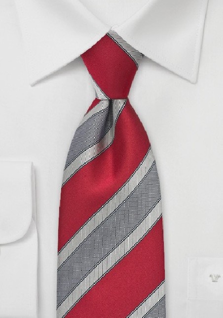 Graphic Tie in Vivid Red
