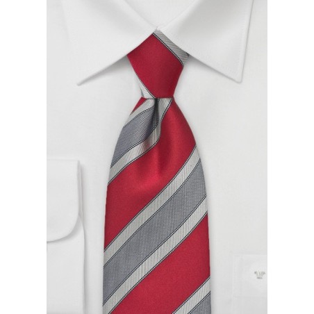 Graphic Tie in Vivid Red