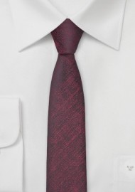 Ultra Skinny Tie in Heathered Wine Red