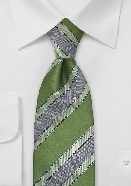 Graphic Striped Tie in Vivid Green