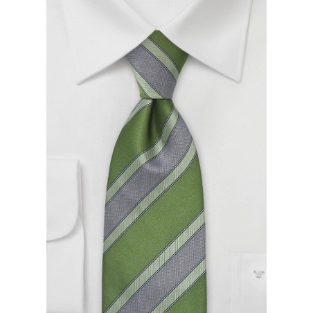 Graphic Striped Tie in Vivid Green