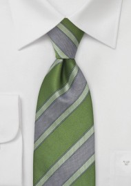 Graphic Striped Tie in Vivid Green