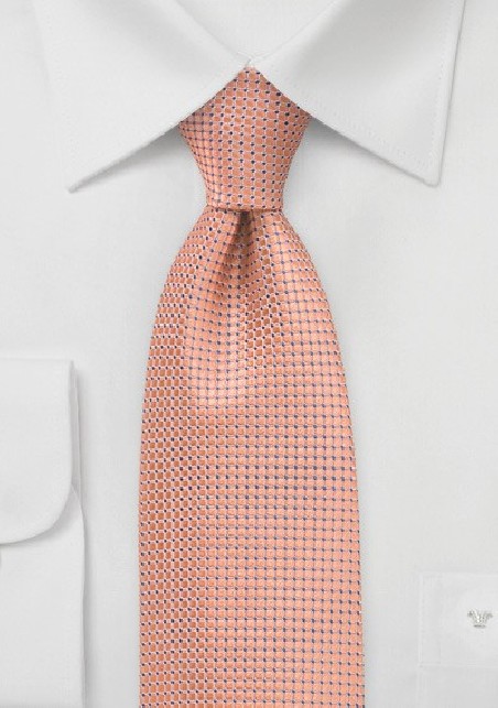 Patterned Tie in Mango and Blue