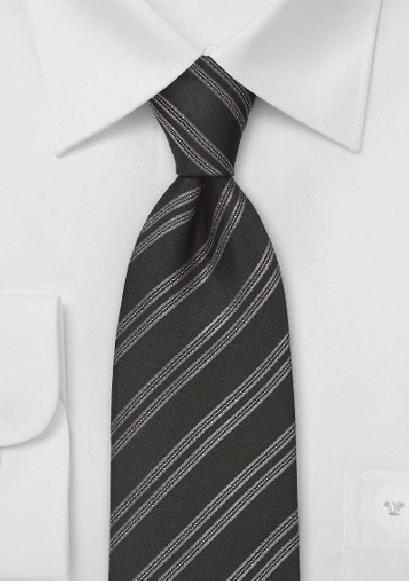 Metropolitan Black Striped Tie