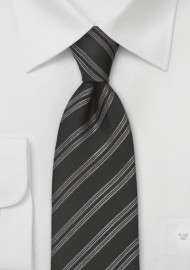 Metropolitan Black Striped Tie