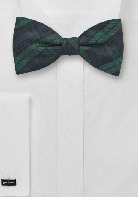 Blue and Green Tartan Check Bow Tie