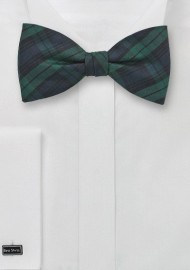Blue and Green Tartan Check Bow Tie