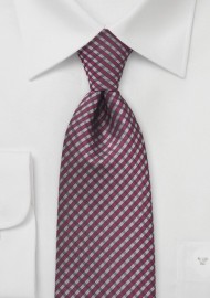 Modern Plaid Tie in Dark Passion Fruit