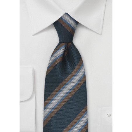 Classic Regimental Tie in Midnight Blue