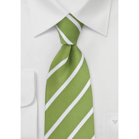Fresh Grass Green and White Striped Tie