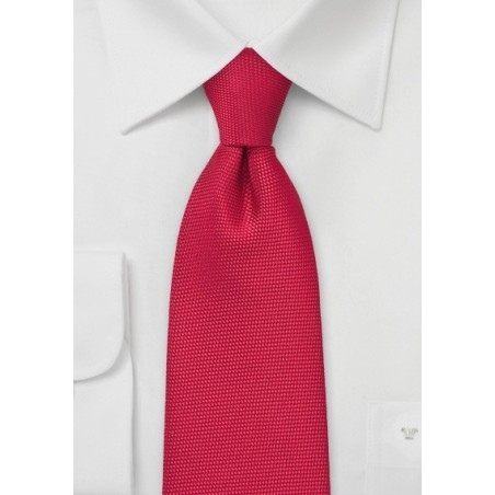 Bright Red Tie with Textured Fabric