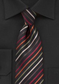 Sleek Striped Tie in Black