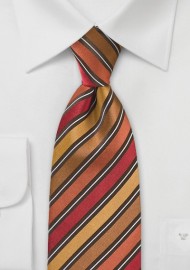 Autumn Hued Striped Necktie