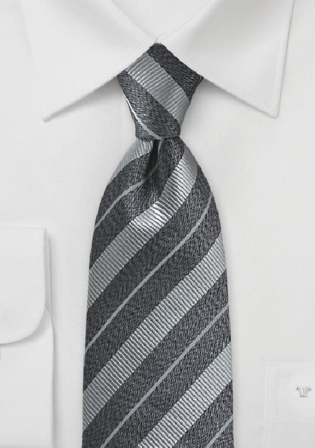 Monochromatic Striped Tie in Greys
