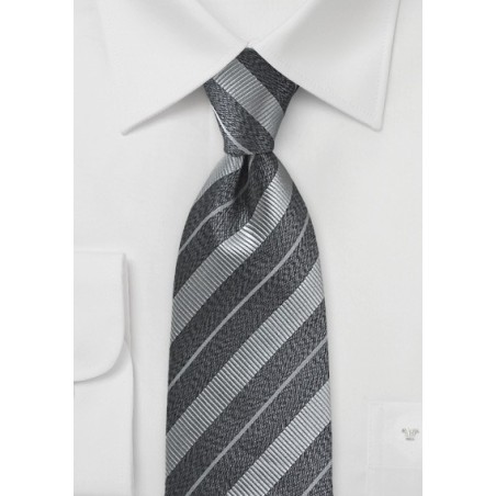 Monochromatic Striped Tie in Greys