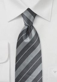 Monochromatic Striped Tie in Greys