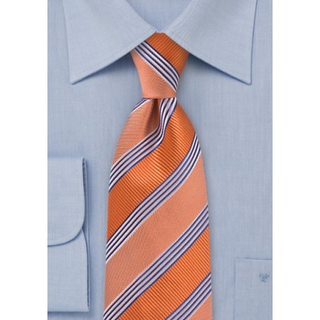 Vivid Tangerine Striped Tie