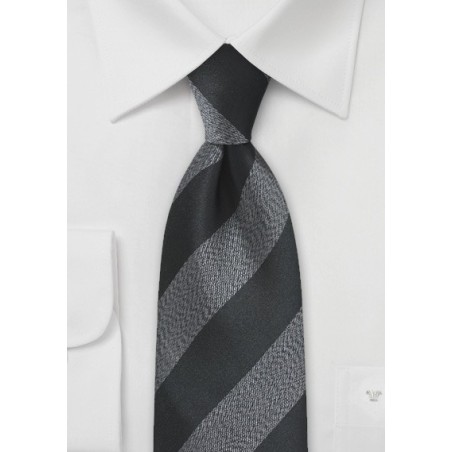 Retro Striped Tie in Black and Charcoal