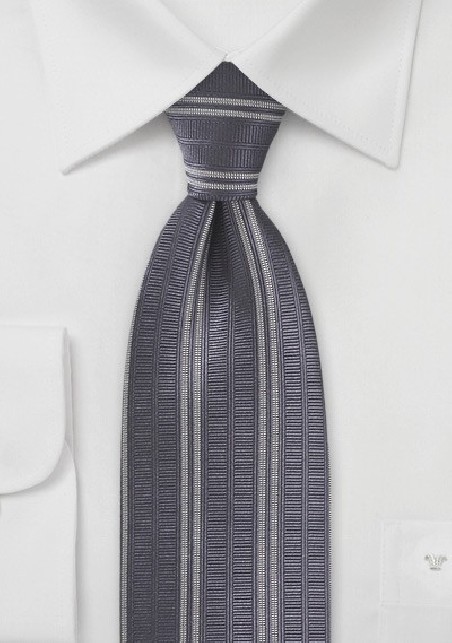 Vertical Striped Tie in Muted Violet