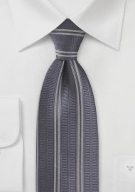 Vertical Striped Tie in Muted Violet