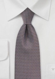 Chevron Patterned Tie in Dark Brown