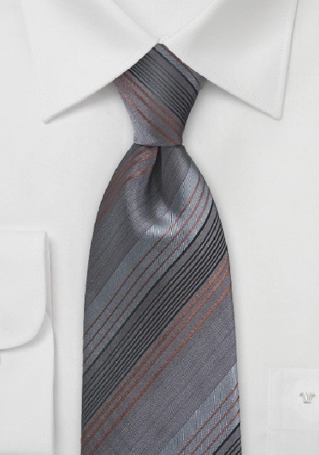 Sophisticated Striped Tie in Greys