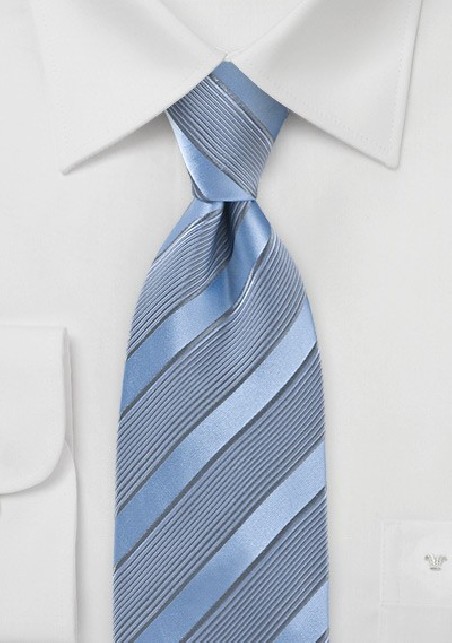 Periwinkle Tie with Silver Stripes