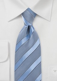 Periwinkle Tie with Silver Stripes