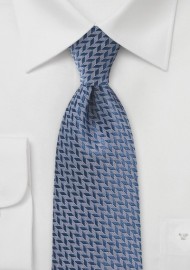 Modern Chevron Tie in Marine Blue